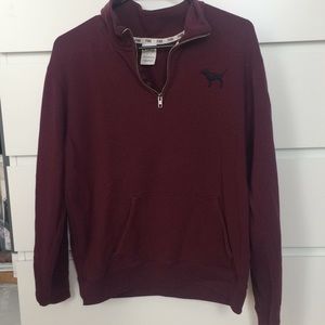 Maroon Victoria’s Secret half zip sweatshirt